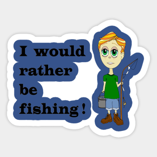 fishing boy Sticker